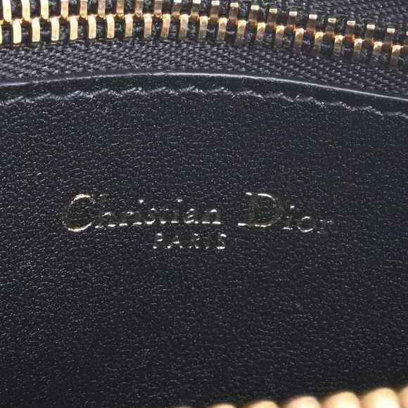 Christian Dior Canage Leather Caro Double Pouch Shoulder Bag Black Women's - Picture 6 of 10